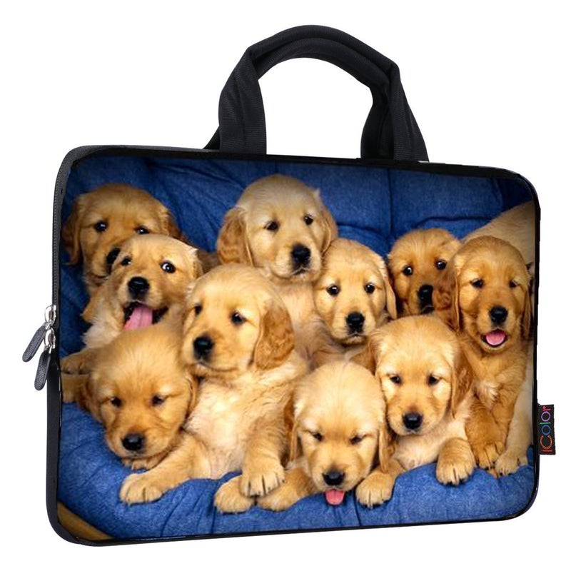 iColor 14 15 15.4 15.6 inch chromebook case Cover Bag Boys Laptop Handle Bag Computer Protect Case Pouch Holder Notebook Sleeve Neoprene Cover Soft Carrying Travel Case Cute Dog ICB-13 - Image 1